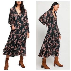 Free People Feeling Groovy Floral Maxi Dress NEW